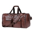 thumbnail image 1 of Bolsa de viaje tipo duffel, ideal para el gimnasio, con gran capacidad, perfecta para llevar el teléfono. Para mujer y hombre. ¡De vacaciones! Marrón oscuro, 1 of 9