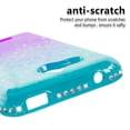 thumbnail image 4 of SOATUTO For Alcatel Tetra 5041C Phone Case Glitter Case Gradient Quicksand Series TPU Bumper Cushion Reinforced Corners Protective Bling Liquid Girls Women Case for Alcatel Tetra 5041C - Green+Purple, 4 of 6