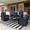 Black /Navy Blue, variant on LayinSun 6 Pieces Outdoor Patio Furniture Set, Rattan Wicker Sectional Swivel Rocker Chairs Sets