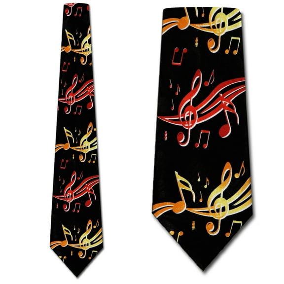 Musical Black Necktie Mens Tie by Steven Harris