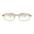 thumbnail image 6 of Luxury 90s Gangster Narrow Rectangle Jaguar Head Hinge Sunglasses Gold - Clear, 6 of 8