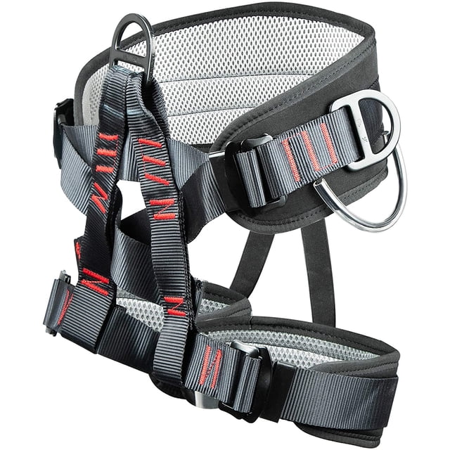 Adjustable Thickness Climbing Harness Half Body Harnesses For Fire Rescuing Caving Rock Climbing Rappelling Tree Protect Waist Safety Belts (Black)
