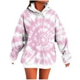 thumbnail image 2 of JTZGDY Ombre Hoodies for Women Teen Girls Fall Winter Tie Dye Gradient Color Print Long Sleeve Drawstring Hooded Pullover Sweatshrits Trendy Basic Y2K Athletic Sweatshirts with Pockets Pink#01 XXL, 2 of 6