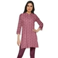 thumbnail image 1 of Moomaya Robes Tuniques Courtes en Poly-Crêpe pour Femmes Kurti Imprimé Mini Tenue d'Été, 1 of 5
