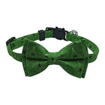 Uutvmp Halloween Dog Collar with Bowtie Adjustable, Halloween Spooky Dog Collar with Eco Friendly Plastic Buckle, Spooky Skull Bat Tree Moon Pumpkin Dog Collar for Small Medium Large Dogs