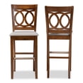 thumbnail image 3 of Baxton Studio Carson Modern and Contemporary Grey Fabric Upholstered and Walnut Brown Finished Wood 2-Piece Bar Stool Set, 3 of 9