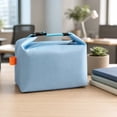 thumbnail image 4 of Lunch Bag, Collapsible Lightweight Blue Portable Insulated Lunch Tote, 1 Pack For Work Office School Picnic Travel, Reusable Food Storage Carrier To Keep Meals Fresh For Adults Kids, 4 of 5