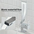 thumbnail image 4 of Chrome Waterfall Vanity Faucet Single Handle Bathroom Sink Basin Faucet 1 Hole, 4 of 9