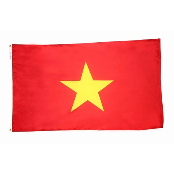 Annin Flagmakers Model 199237 Vietnam Flag Nylon SolarGuard NYL-Glo, 4x6 ft, 100% Made in USA to Official United Nations Design Specifications