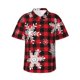thumbnail image 1 of Balery Snowflakes On A Buffalo Plaid Camisas hawaianas de manga corta para hombre, camisas playeras de corte holgado, camisas de vacaciones con botones,Small, 1 of 7
