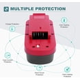 thumbnail image 5 of 2-Pack [Upgraded to 4000mAh] HPB18 Replacement for Black and Decker 18V Battery Compatible with B-lack and Decker 18 Volt Battery Ni-Mh 244760-00 A1718 FS18FL FSB18 Firestorm Cordless Tools (Red), 5 of 7