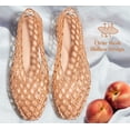 thumbnail image 3 of LUCKY STEP Jelly Mesh Ballet Flats Casual Comfort Clear Breathable Sandals,Beige,Womens, 3 of 10