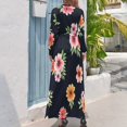 thumbnail image 3 of Floral Bloom Pattern Women's Long Dress Long Sleeves Dress Vintage Dresses Party Maxi Dress High Waist Dress, 3 of 4