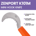 thumbnail image 4 of Zenport K101M Mini Harvest Utility Hook Knife, Grape and Melon, 2.5 Inch Stainless Steel Blade, Orange, 4 of 5