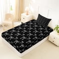 thumbnail image 4 of Erosebridal Cute Bows Bowtie Twin Sheet Sets For Kids,Cartoon Bowknot Pattern Bedding,White Black 3pcs, 4 of 6