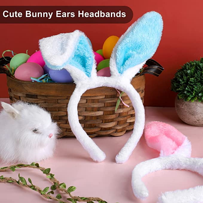 8 in. Sitting Easter Bunny with Flower Headband 3329 - The Home Depot