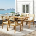 thumbnail image 4 of Costway 1 PCS Outdoor Dining Chair Teak Wood Armless Patio Chair with Webbing Seat & Backrest, 4 of 9