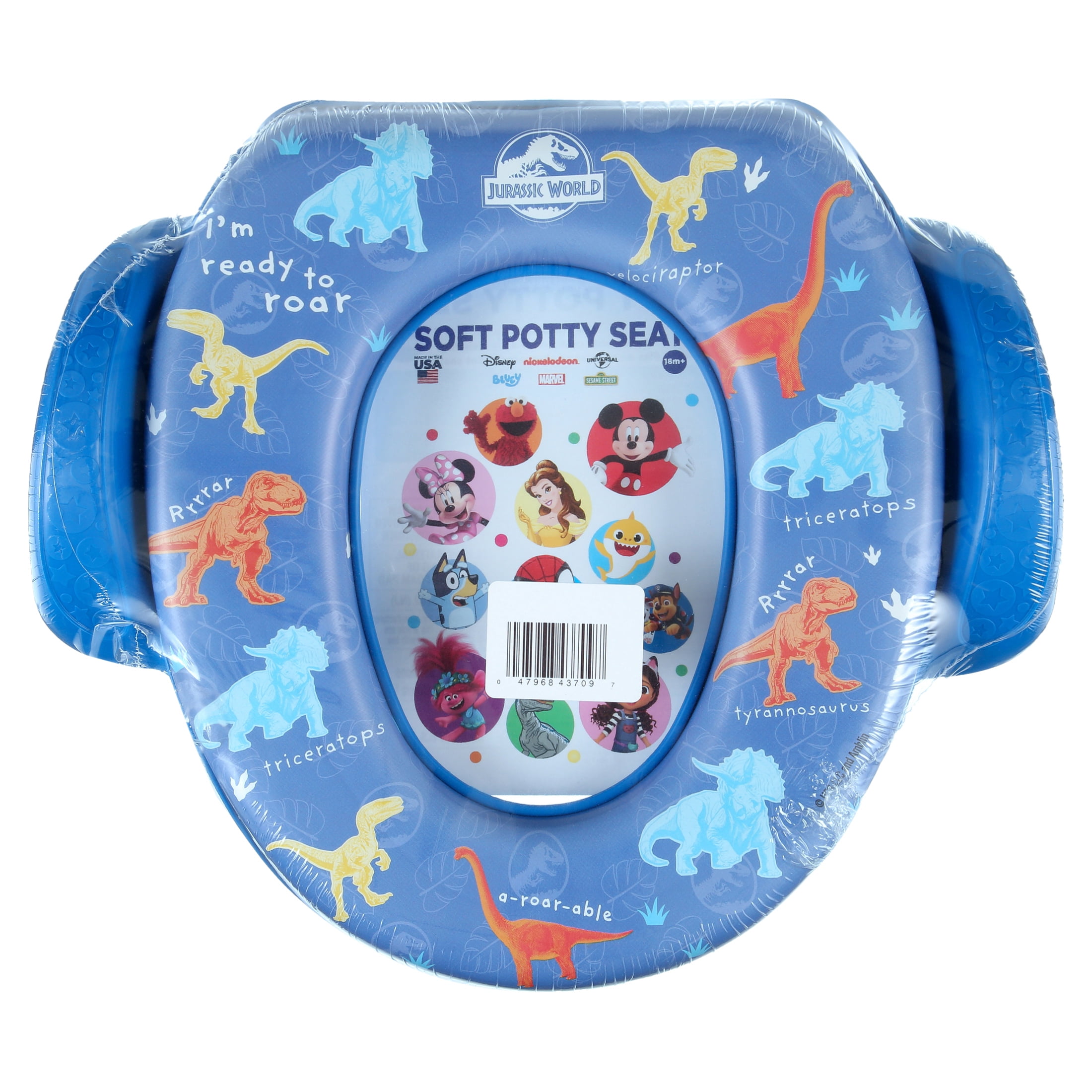 Jurassic World Soft Potty Training Seat for Toddlers with Hanging Hook, Fits Standard Toilets