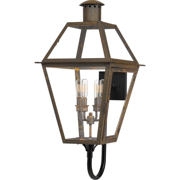 Quoizel Rue De Royal 4-Light 14" Outdoor Wall Light in Industrial Bronze