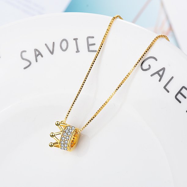 GaaBou-collares de corona dorada de Plata de Ley 925 para mujer, joyería de diseñador de lujo, Enlace para fiesta de boda, ofertas