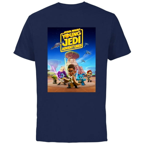Star Wars Young Jedi Adventures Official Poster Art - Short Sleeve Cotton T-Shirt for Adults - Customized-Navy