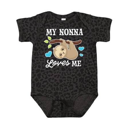 

Inktastic My Nonna Loves Me with Sloth and Hearts Gift Baby Boy or Baby Girl Bodysuit