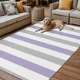 thumbnail image 2 of Fsddascl Purple Grey Stripe Outdoor Rug for Patio/Deck/Porch, Non-Slip Large Area Rug 6 x 9 Ft, Modern Farmhouse Vertical Striped Indoor Outdoor Rugs Washable Area Rugs, Camping Rug Carpet, 2 of 5