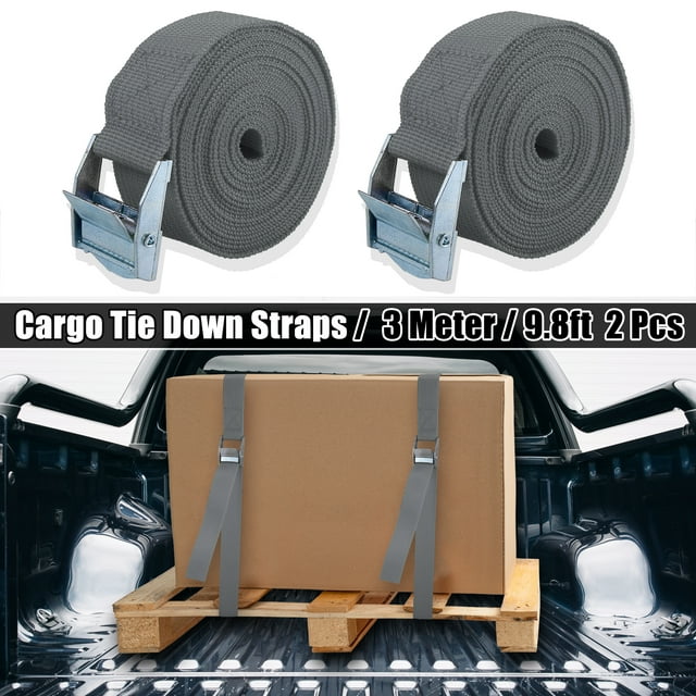 Unique Bargains 2 Pcs Sangles de Fixation Cargo 3,3 Pieds Sangles de Fixation pour Bagages de Voyage Réglables avec Boucle de Verrouillage à Came pour Voiture Camion Rouge