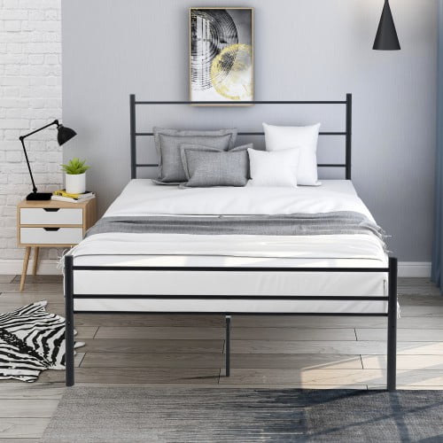 Metal Bed Frame Queen Size Black Platform With Headboard And Footboard No Box Spring Needed Hevay Duty Steel Slats For Girls Boys Kids S Beds Frames Bases - Queen Bed Frame With Box Spring And Headboard Metal Bed Frame Queen Size Black Platform With Headboard And Footboard No Box Spring Needed Hevay Duty Steel Slats For Girls Boys Kids S Beds Frames Bases - Queen Bed Frame With Box Spring And Headboard