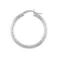 thumbnail image 2 of 14K White Gold 3x30mm Full D/C Round Tube Hoops - Women, 2 of 4