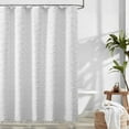 thumbnail image 6 of Dznils White Tassel Shower Curtain with Hooks, Boho Tufted Textured Fabric Bathroom Curtain, 72 x 72, 6 of 10