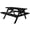 Black, variant on Keystone Amish Co. Poly Composite Table with attached Benches, 5-Foot, Aruba