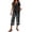 13#Black, variant on Summer Outfits Two Piece Sets for Women Capri Set Casual Summer Wide Leg Crop Pants and Top Matching Suits Black 2XL