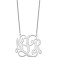 thumbnail image 2 of Sterling Silver Silver/Rhodium-Plated Large Polished Cut Out Monogram Necklace Made In United States xna502ss, 2 of 5