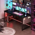 thumbnail image 6 of CONCETTA 63 Inch Computer Writing Desk with Storage Bag, Steel Frame for Home Office Study, Black, 6 of 8
