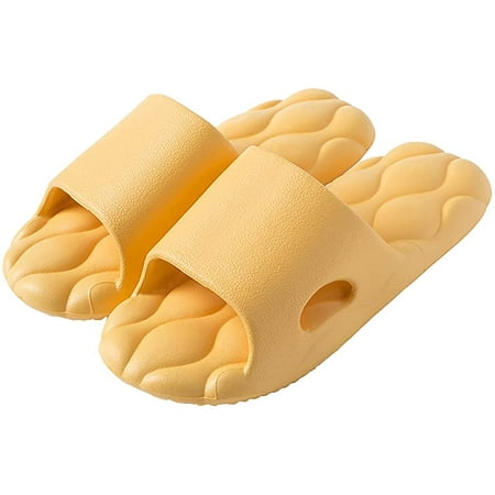 

Wish Massage slippers for women and men comfortable light shower slippers（Yellow） S3231