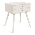 thumbnail image 1 of Kate and Laurel Finco Midcentury Modern Style Side Table with 2 Drawers, White Finish with Brass Hardware, 1 of 2