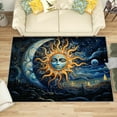 thumbnail image 1 of 4x5 Rug, Sun and Moon Rug Washable Non Slip Soft for Living Room Bedroom, Burning Sun Celestial Area Rug, Bohemian Carpet, Sun and Moon Home Decor & Gifts, 1 of 7