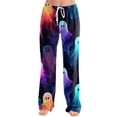 thumbnail image 2 of Halloween Pajamas Women Pumpkin Ghost Stretchy Soft Lightweight Orange Pj Pants Halloween Outfits, 2 of 5