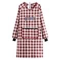 thumbnail image 1 of Delantal de algodón a cuadros para mujer con mangas largas ETERNITY Red, 1 of 1