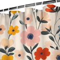 thumbnail image 4 of Floral Shower Curtain Watercolor Botanical Bathroom Decor Rustic Flower Design Fabric Bath Curtain for Tub Country Style Home Accessories with Hooks，84x72in(210x180cm), 4 of 5