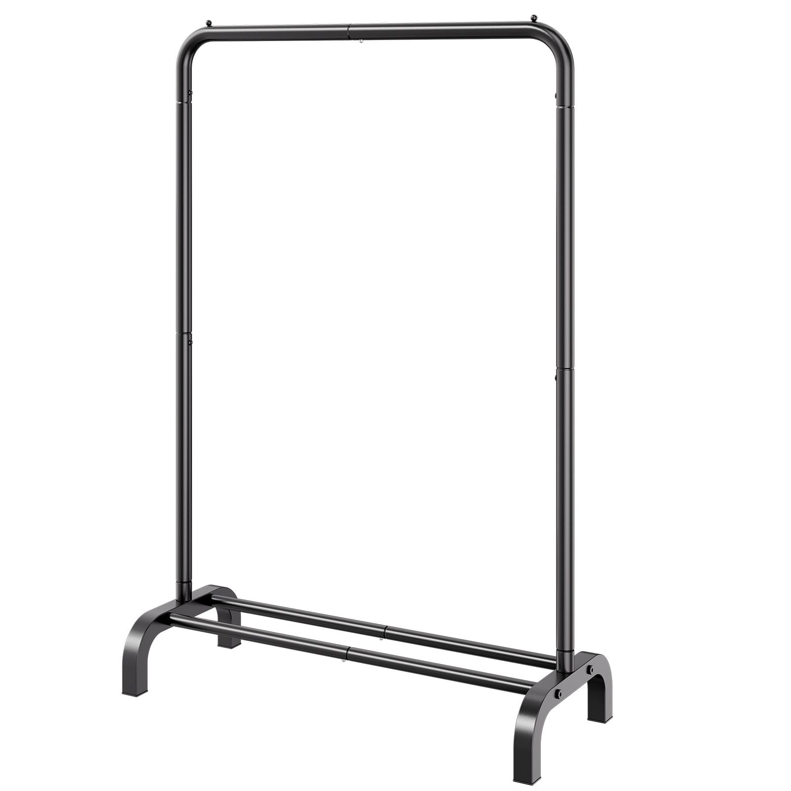Garment Rack with Bottom Storage Shelf, Heavy-Duty Carbon Steel, 1" Thickened Pipe, 4 Anti-Slip Pads, for Bedroom Laundry Room Display