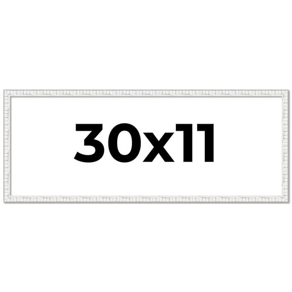 30x11 Frame White Real Wood Picture Frame Width 0.75 inches | Interior Frame Depth 0.5 inches |