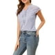 thumbnail image 4 of INSPIRAR CHIC Blusa Floral para Mujeres del Día de San Valentín con Mangas Cortas de Chifón y Volantes M Morado, 4 of 7