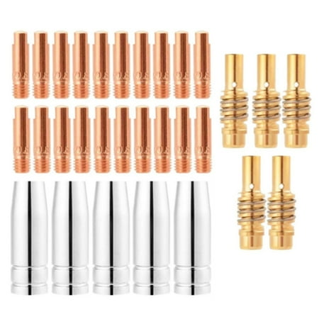 

30Pcs 15AK Welding Torch Consumables 0.8mm MIG Torch Gas Nozzle Tip Holder of 15AK MIG Welding Torch