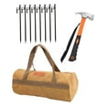 thumbnail image 4 of S SERENABLE Ensemble de Piquets de Sol Robustes pour Camping avec Outil Portable Multifonction pour Champs de Neige Accessoires 8 Ancrages à Tête Plate Sac de Rangement 20cm, 4 of 9