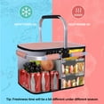 thumbnail image 3 of LIQING 35L Large Picnic Basket Shopping Travel Camping Grocery Bags 2 Layers of Internal Pockets Leak-Proof and Insulated Folding, Internal Support Does Not Collapse, 3 of 6