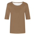 thumbnail image 5 of Womens Clothes Summer Kelon Womens Tops Short Sleeve Shirts Cowl Neck Business Dressy Spring Summer Fashion Outfits Trendy Clothes, 3XL, 5 of 5