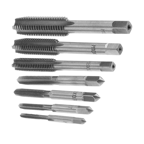7 Pieces Metric Thread Machine Tap Set HSS High Speed Steel M3 M5