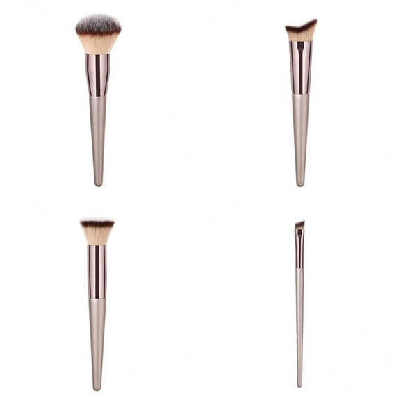4pcs Pinceles de Maquillaje Brochas de Polvo Suelto Cepillo de Rubor Cejas Aplicador de Belleza para Mujer Chica Yuyangstore Brocha de maquillaje dorada Hampagne